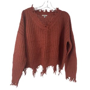 Knitted Fringe Edges Sweater